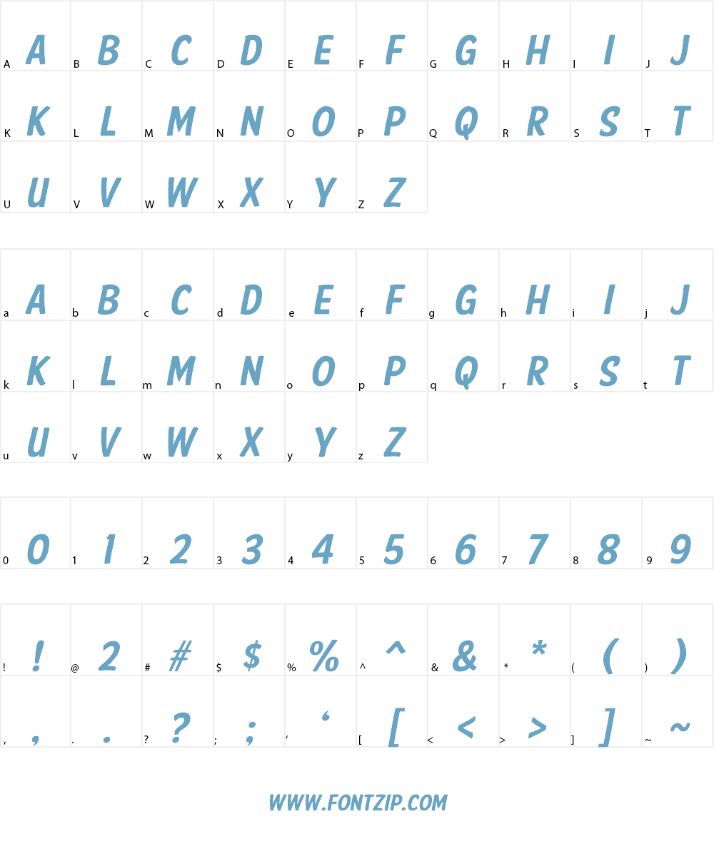 FTY SPEEDY CASUAL NCV Font Character